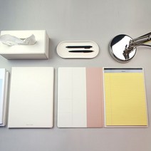 페니체 A4 가죽메모패드 멀티포켓 유선기록노트 패드 수첩, 화이트