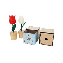 토단 조립 우드 서랍장 정사각 1단, 패브릭스티커추가