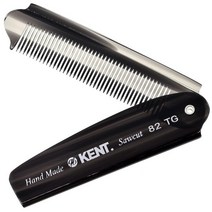 Kent 82T 10.1 cm(4인치) 192 mm 수제 파인 컷 접이식 포켓 빗 남성용. 톱형, Graphite_2 Pack