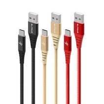 1+1+1+1 블링어스 쉴드메탈 마이크로 C타입 고속 충전 케이블 30cm, 2m, 레드