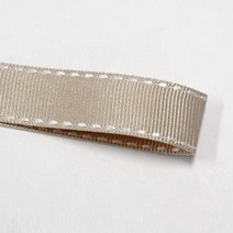 카네이션리본 선물포장리본 꽃포장리본 골지 스티치 리본 (폭 5mm 길이90m)(폭 10mm/15mm 길이 45m), 25(샴페인골드+화이트스티치), 15mm