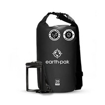 Earth Pak -방수 건조 백 - 방수 전화 케이스 -카약 해변 래프팅 보트 타기 하이킹 캠핑 및 낚시를 할 때 장비를 건조하게 유지하는 롤탑 건조 압축 자루, 10L