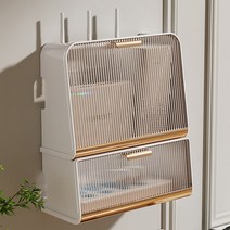 HK.sell 심플베이직 셋탑박스 벽걸이 정리함, 아이보리, 1개