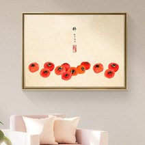 복들어오는 감나무 그림 액자 10종 거실 풍수 인테리어 생기그림 어버이날선물, 04.[I]결실의 감, [원목]올림액자, 30호