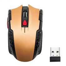 2.4GHz Wireless Mice With USB Receiver Gamer 1600DPI Mouse For Computer PC Laptop Gaming Laser Optic, [05] Gold