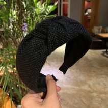 새로운 패션 여성 헤어 밴드 와이드 사이드 머리띠 클래식 솔리드 터번 니트 센터 매듭 터번 헤어 후프 도매