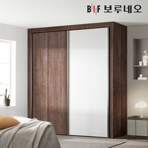 보루네오 10cm 몽크 슬라이딩 작은방 붙박이장 5자 6자 7자, 오크월넛 10cm