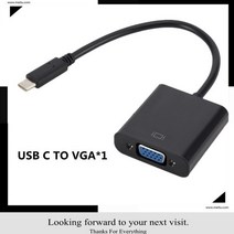 VGA케이블 모니터연결케이블 디스플레이포트 USB C-암 VGA 케이블 어댑터 -C 3.1-맥북 프로 맥북 에어 크롬북 삼성 호환 갤럭시 S9/S8 용, [01] USB C TO VGA, 01 USB C TO VGA