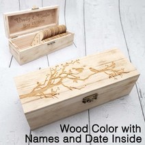 스크랩북 소박한 양장본 위한 용품 게스트 된 결혼식 방명록 새겨진 나무 드롭 상자 마음 Keepsake 대체 소원, [03] 100pcs Hearts, [05] Wood Box 1