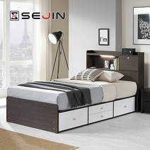 [세진침대] 앤디 LED깊은수납침대 프레임만SS