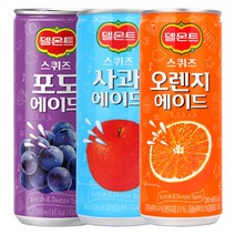 롯데 델몬트 스퀴즈 사과 오렌지 포도 240ml 3종 30캔, 1세트