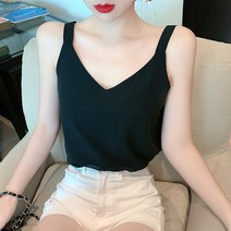 나시 쉬폰 코디 브이넥 이너 상의 루즈핏 나시 작은 나시