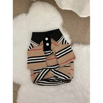 패션퍼피 명품강아지옷 스판 댄디 단가라 카라티 [S-5XL]