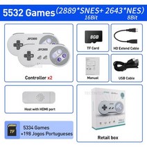 레트로 비디오 게임 콘솔 미니 TV HD 출력 휴대용 플이어 무선 컨트롤러 SNES 5500 내장, 한개옵션1, 02 5500Game  withbox-BR