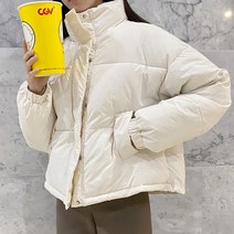 잇진 여성 소프트 웰론 크롭 캐주얼 숏패딩