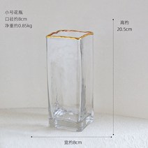 노르딕 골드 네모 투명 유리 꽃병 거실 식탁 꽃꽂이 장식 가벼운 오브제 북유럽 다이닝룸 화병 분위기 신혼 집 꾸미기 인테리어 소품, A