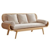 북유럽 빈티지 등나무 2인용 라탄 소파 거실 3인용, 기타 1인용 소파체리우드 색상