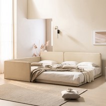 [삼익가구]포근 데이베드형 저상형 패밀리 침대 SS+SS SS+Q, 08. SS+Q(양모 라텍스 7존 독립 매트), 베이지