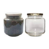 [유리병] 낮은원형유리병900 1개 900ml, 금색마개