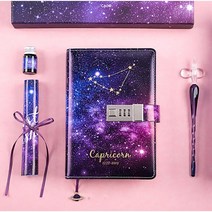 시크릿 다이어리 나만의 비밀 노트 생일 선물 별자리 자물쇠 잠금 비밀번호 마니또 입학 졸업 중학생 초등학생, 염소자리