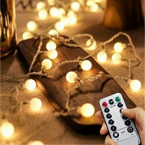감성 LED 앵두전구 리모컨형 벽트리 줄조명 40구 80구 웜화이트 캠핑 조명 알전구 방꾸미기, 건전지형, 6M40구