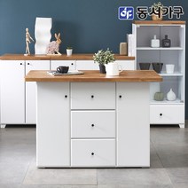 동서가구 소프 앤트 서랍형 아일랜드 홈바 DJD030, 화이트