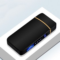 금속 더블 아크 USB 충전식 전기 라이터 LED 스크린 터치 Windproof 남자의 작은 선물, 01 A6 black