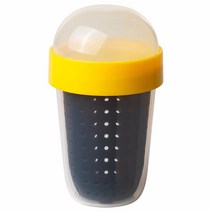 이케아 스플리테르뉘 스낵보관용기 300ml 그레이옐로 높이14cm, 단품