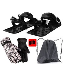 인라인스키 프리스타일 미니 숏스키 눈을위한 새로운 스케이트 짧은 보드 스노우 블레이드 조정 가능한 바인딩 휴대용 신발 스노우 보드, 2ni1