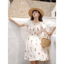stylista 독립 디자인 빈 티 지 플 로 럴 프린트 심 플 하고 시원 한 여름 로맨틱 원피스