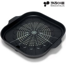 키친아트 가정용고기불판 고기굽는팬 삼겹살구이팬 소고기구이판 사각 1인용, 단품