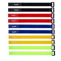 Varylala 10 Pcs Hook and Loop Securing Straps Tie downs Fasteners Stabilizer Straps – Assorted Color, 12