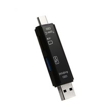 카드리더기 usb sd card 고속 USB3.0 TF 메모리 카드 리더 3 in 1 Type-C OTG 마이크로, 02 Black, [02] Black