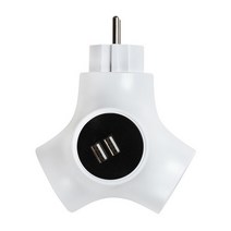 파워존 테트라포드 디자인 멀티탭 2구 USB 화이트, 단품, 단품