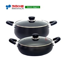 키친아트 쥬노(JUNO) 블랙경질냄비 2종(D)SET(24양+24전), 단품