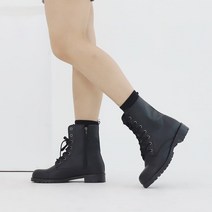브리즈제이+여성 레이스업 미들 워커 부츠 블랙 3cm