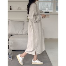 텐라인 홈웨어 무지 트임 원피스