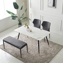 파로마 메리트-S 세라믹 스틸 4인용식탁 단품 MR003, 화이트