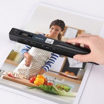 MUNBYN 휴대용 북 스캐너 A4 사진 셀프, Black