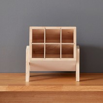 엘린까사 커피하우스 원목 6칸 수납함 커피보관함 데스크정리함 탕비실정리 티박스, 내추럴