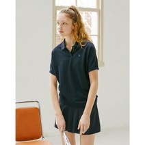 헤지스레이디스 헤지스 여성 22SS 네이비 퍼피자수 면혼방 반팔카라티셔츠 HSTS2BC45N2 293152