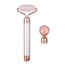 얼굴 롤러 마사지 바 2 in 1 수지 플라스틱 얼굴 뷰티 바 리프팅 얼굴 마사지 전기 진동 슬리밍 마사지, 02 Silver
