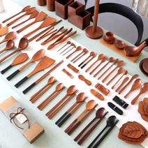 바퀴달린집 협찬 옻칠 나무 수저세트, 5. 티스푼/티포크/롱스푼, 5-53. 블랙스트링 롱스푼