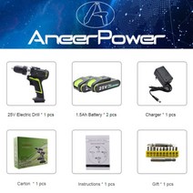 뿌레카 쁘레카 해머 전동 전기 드릴 12 v 21 v 25 v 플러스 핸드 더블 스피드, CN, 1-판지 25v