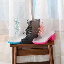 투명해서 더 매력적인 워커 스타일 레인부츠 sn1014