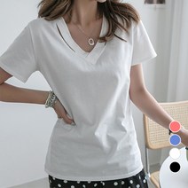 [나크21] 트임 V넥 코튼 롱티셔츠 NK11-T-73