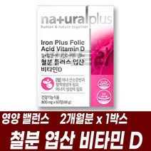 영양밸런스 철분 엽산 비타민D 건강식품 4중 복합기능성 B군 B12, 1개, 60정, 60정