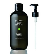 콰트로 보타니코 샴푸 맨즈 펌프 첨부 아미노산계 보타니컬 스컬프 & 헤어 샴푸 베르가못의 향기 병 본체 비실리콘 거품 남성 린스 인 샴푸 비듬 두피 케어 스컬프 케어 クワトロボタニ