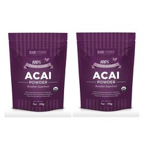 Sari Foods Acai Powder 아사이 파우더 분말 198g 2팩, 2개