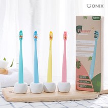 덴터치 오닉스 앵커리스 친환경 미세모 칫솔 12개입, 오닉스 플라워 4개입X3개
